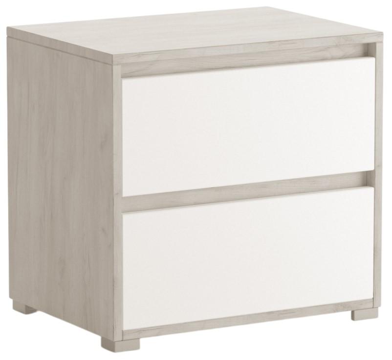 Noptiera ML Mobila Nais Nr.1 Stejar Kraft Alb / Alb