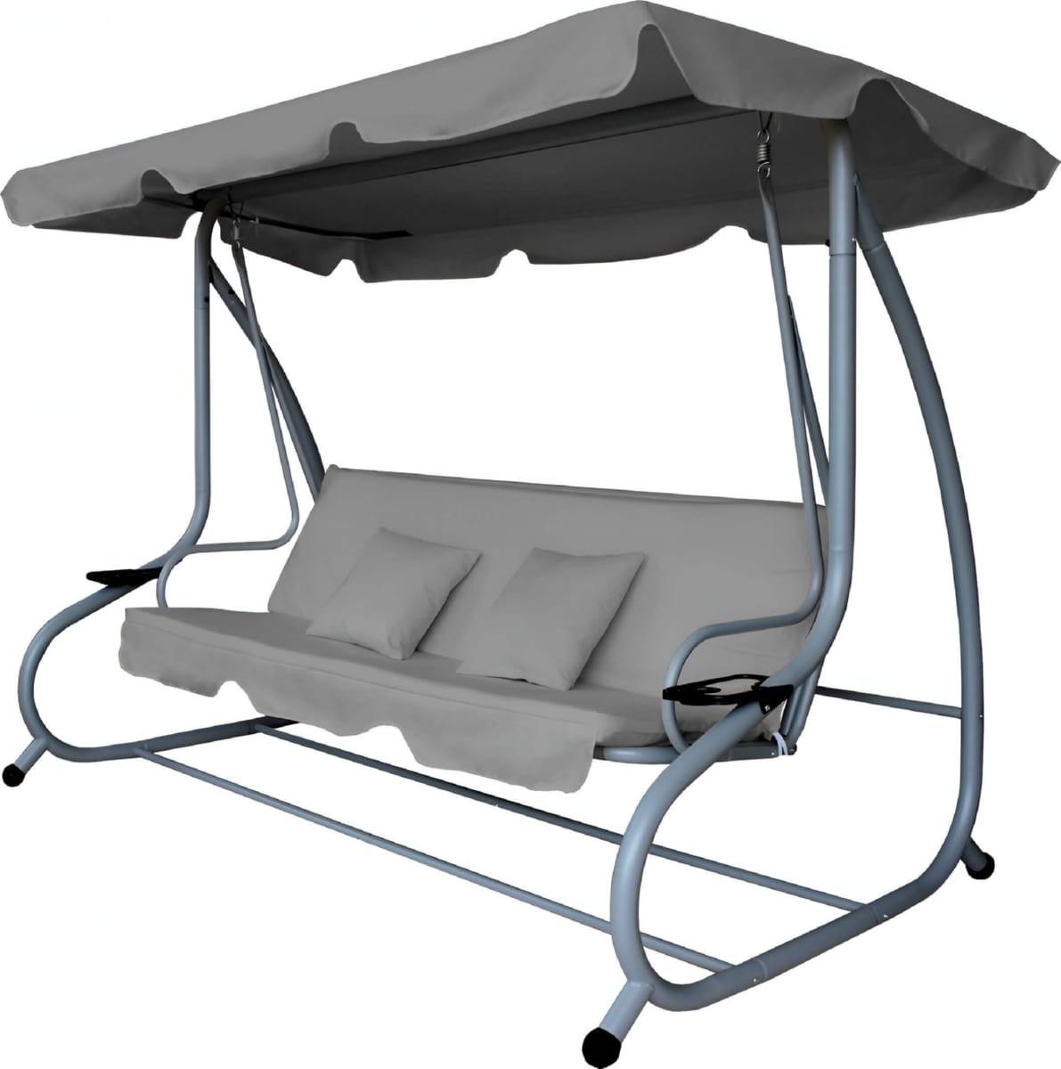 Садовые качели Chomik 210х120х170 см (с функцией шезлонга) KRE9771 Серый