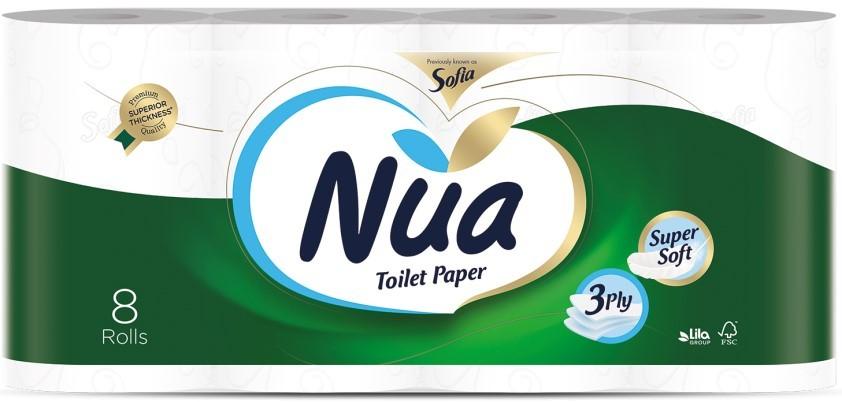 Туалетная бумага NUA 8рулонов 3слоя 16.94m/500962 /501392