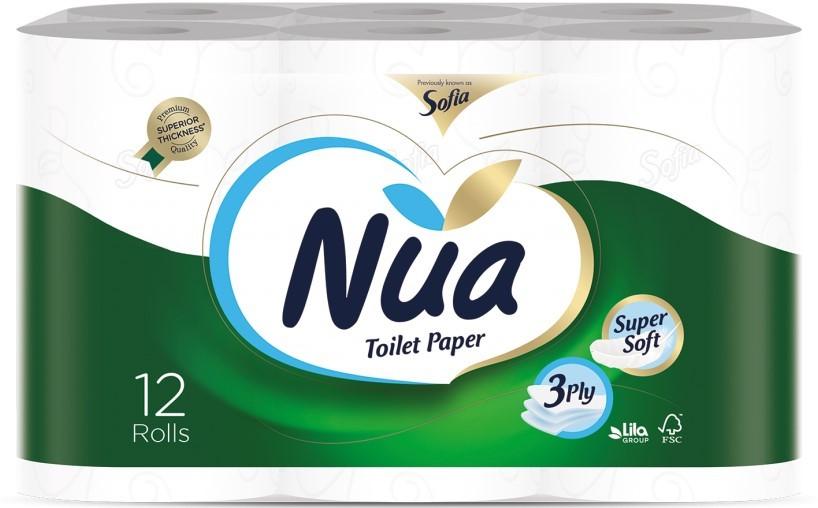 Туалетная бумага NUA 12рулонов 3слоя 16.94m/500964/501395