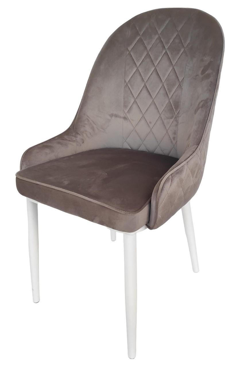 Scaun Kroll DC2-003 Light Grey Velvet/White