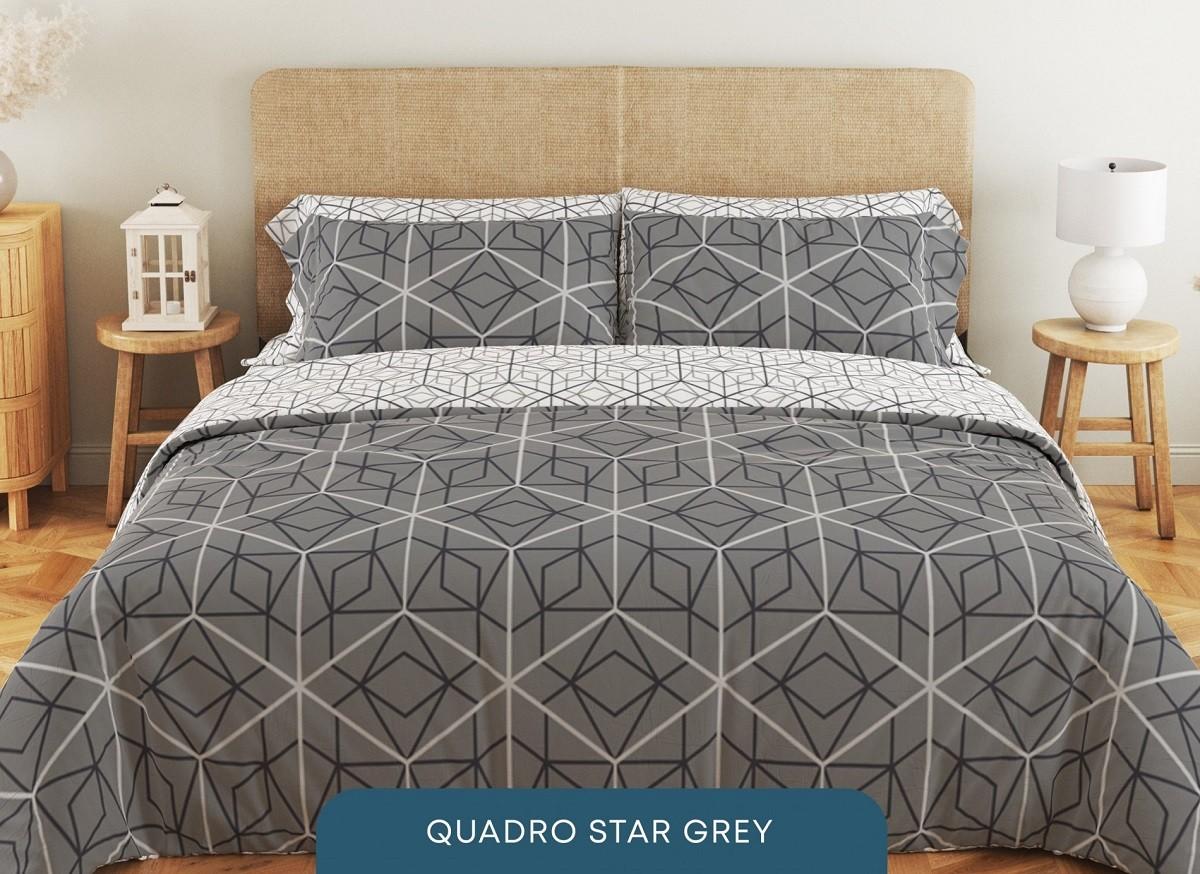 Комплект постельного белья TEP Soft Dreams 200x220 cm Quadro Star grey