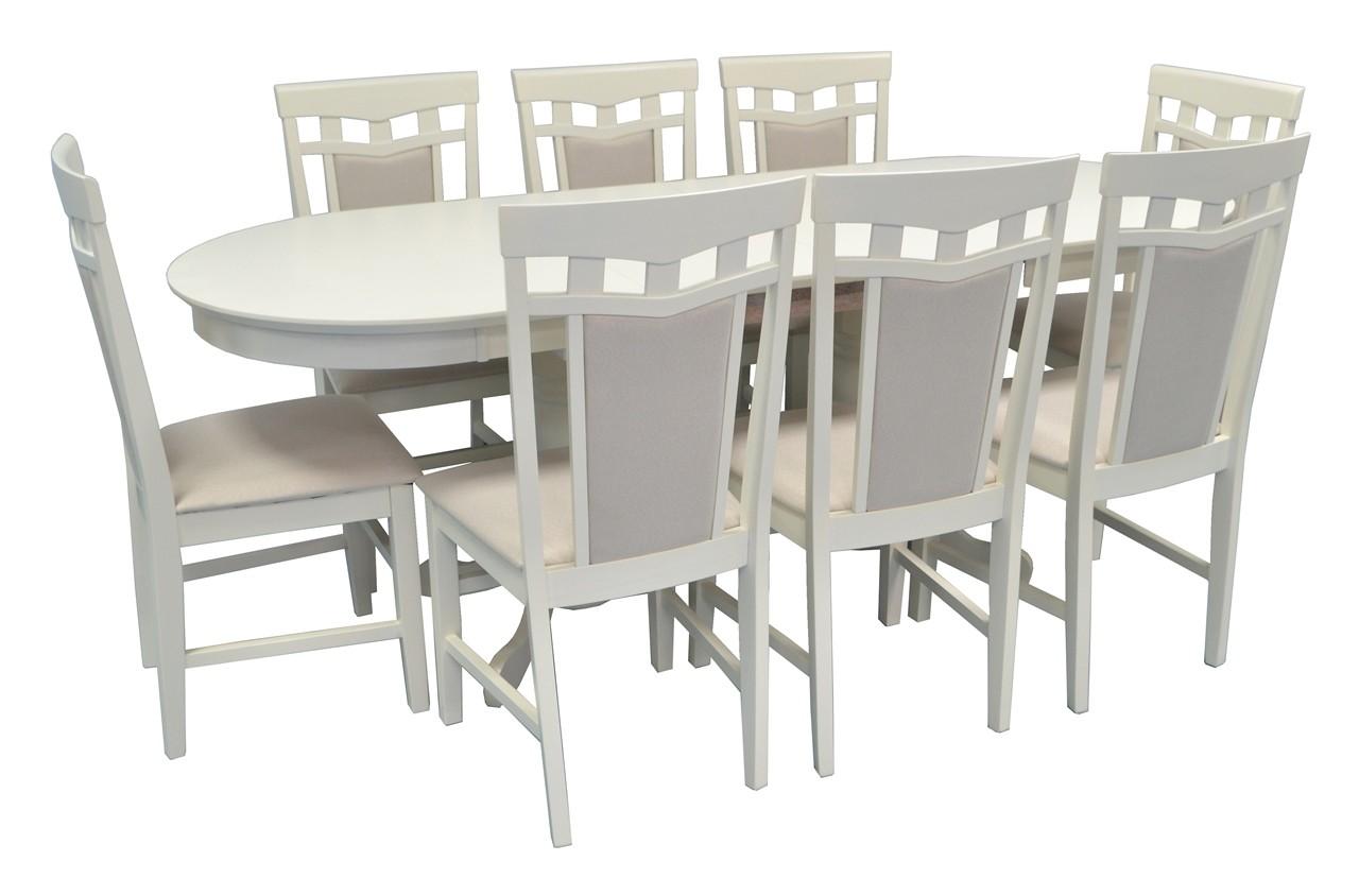Набор стол и стулья Evelin HV-31N Cream Light + 8 стула DEPPA R Cream Light/NV-1WP (Бежевый)