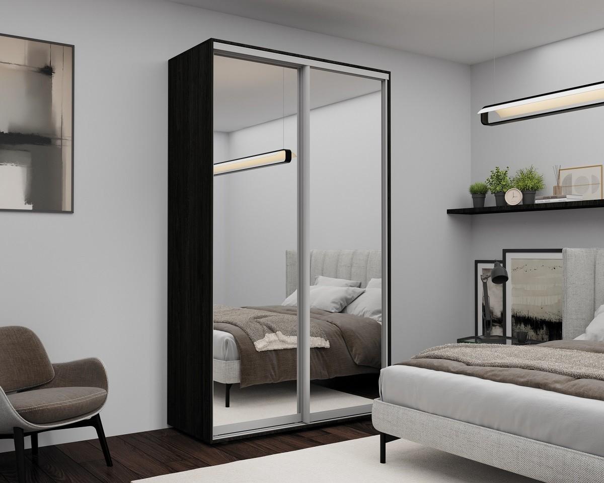 Dulap-cupe Nex Home Oglinda Carbon (Negru) 140x60x240 cm