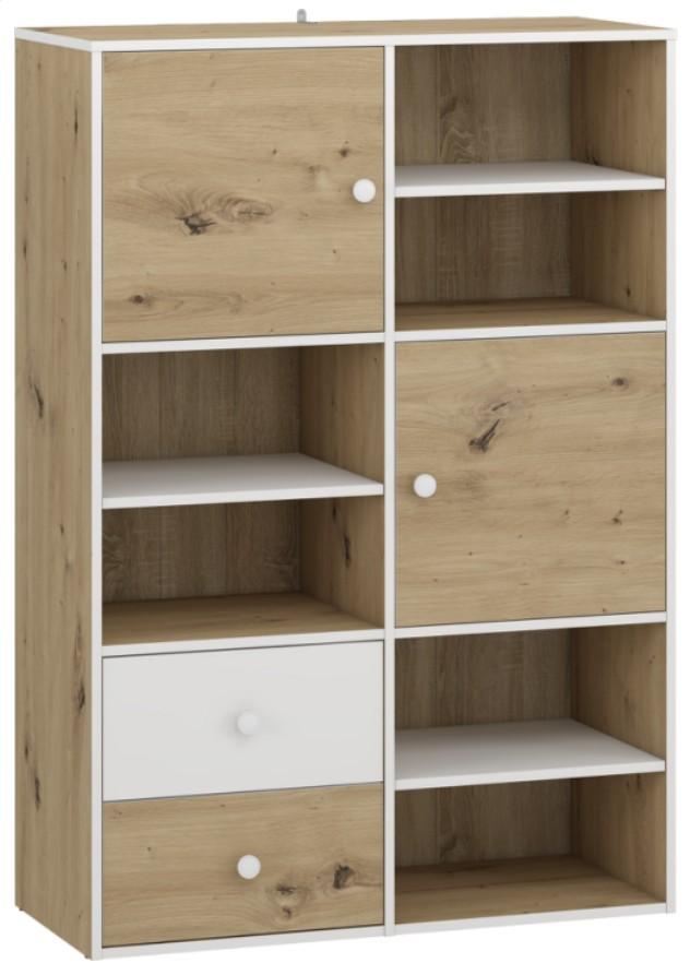 Стеллаж Yasen Онтарио 964х1388х410 Дуб Артизан / Нимфея Альба