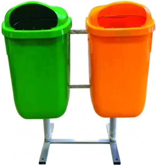 Мусорное ведро Hydro-S 2x50l Green/Orange (8001255)