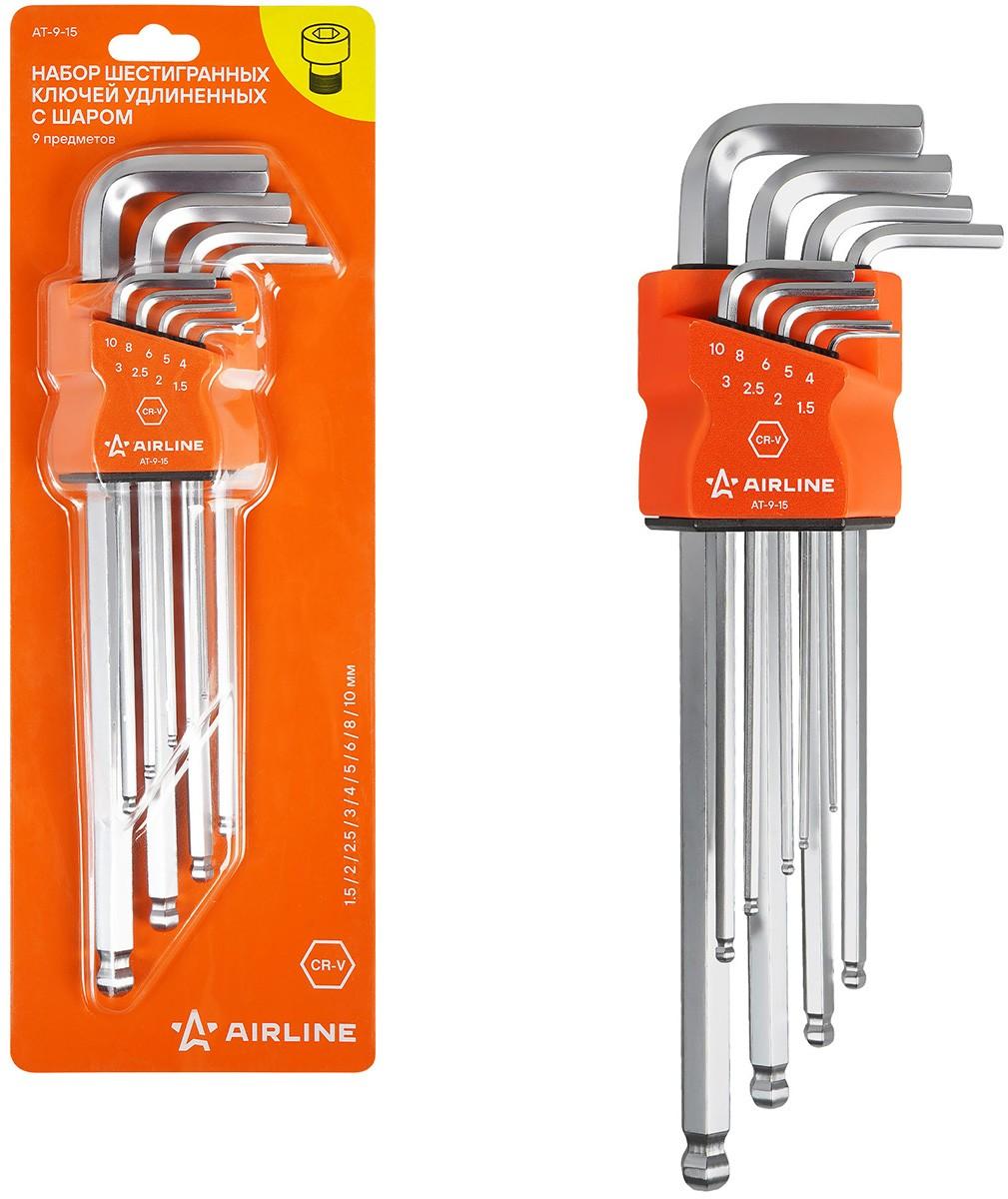 Set de chei AIRLINE 9 buc. 1.5-10 mm AT-9-15