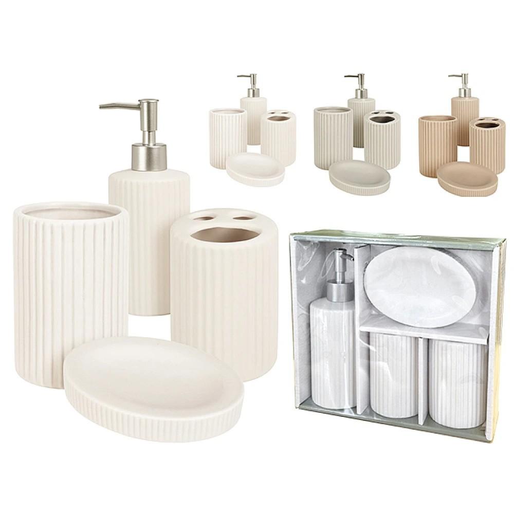 Набор для ванной комнаты Bathroom Solutions керамический Bathroom 4 ед "Stripes"