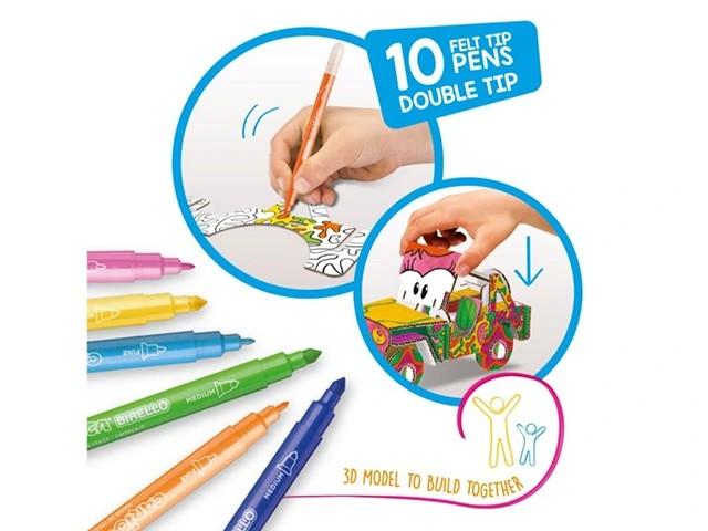 Пазлы CARIOCA Create&Color 3D-пазл Ms. Wild, с фломастерами, 10шт