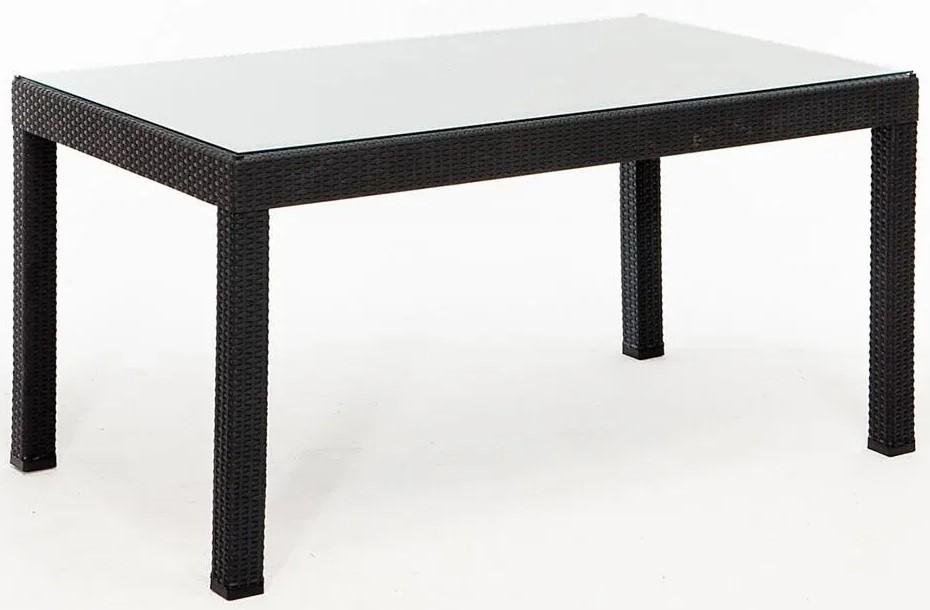 Masa de gradina Modalife Rattan Lux Large cu sticla Antracite