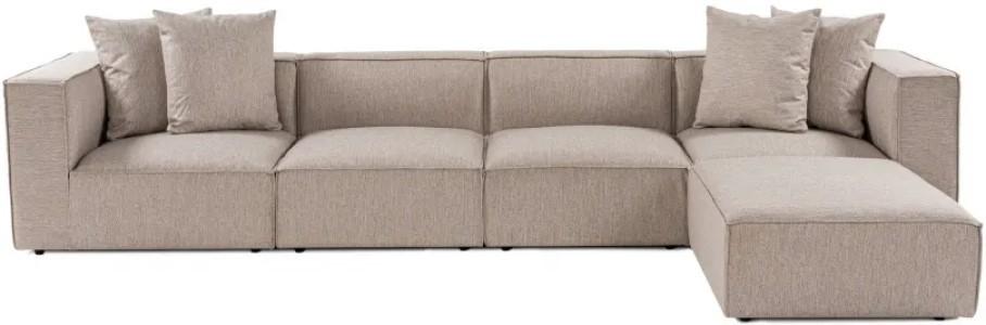 Canapea coltar Trendy Sora (L1-O1-O1-1R-POUFFE ) Bej Nisip
