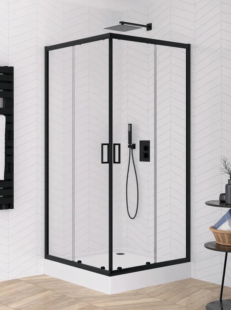 Душевая кабина New Trendy Suvia Black 90x90x206 ZS-0040 (с ванной)