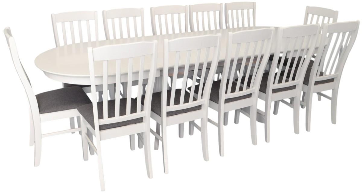 Набор стол и стулья Evelin HV-33V White + 12 стульев Wenyi White / NV-10WP Grey