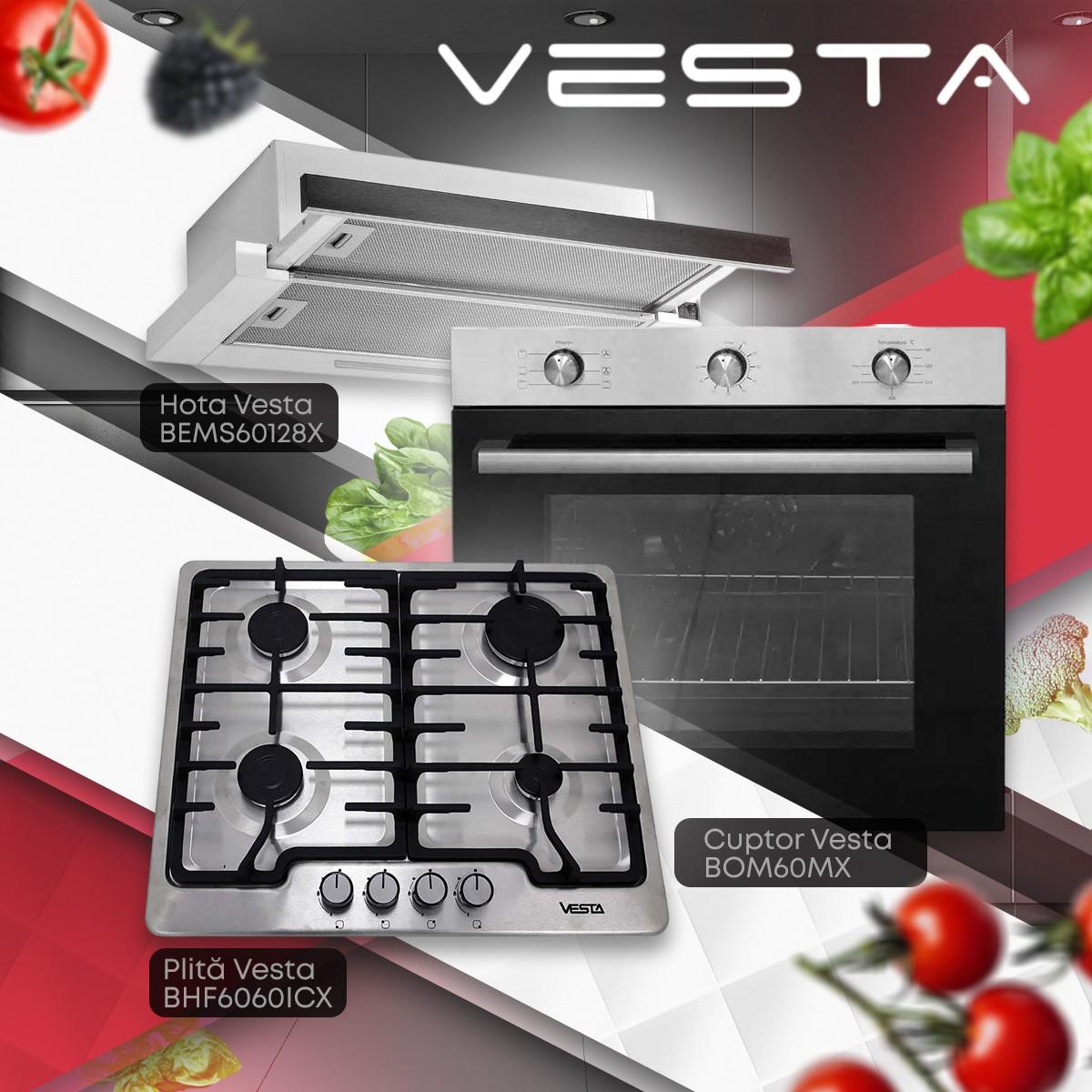 Комплект встраиваемой техники Vesta BHF6060ICX + BOM60MX + BEMS60128X