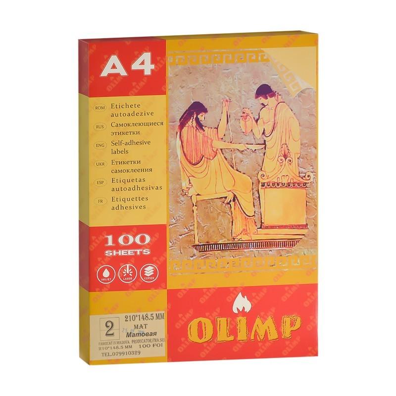 Eticheta autoadezive A4 Olimp 100 file, 2 pe 1 filă, 210x148,5 mm, 336843