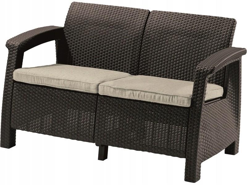 Canapea pentru gradina Keter Corfu II Love Seat Maro/Bej (258946)