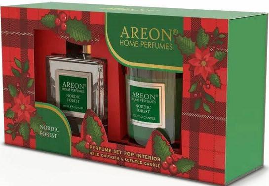 Aromatizator de aer Areon Home Perfume Sticks 150ml + Lumanare (Nordic Forest)