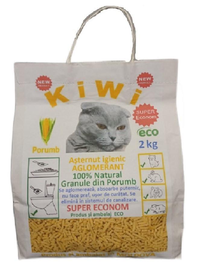 Наполнитель для лотков Kiwi Кукуруза 2кг