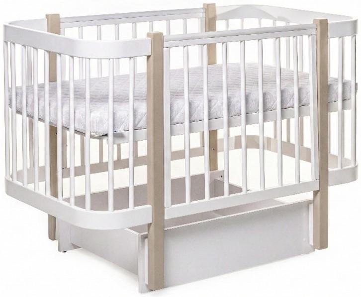 Детская кроватка Eucalyptus Karol Plus Longitudinal (DS-905) Белый/Капучино
