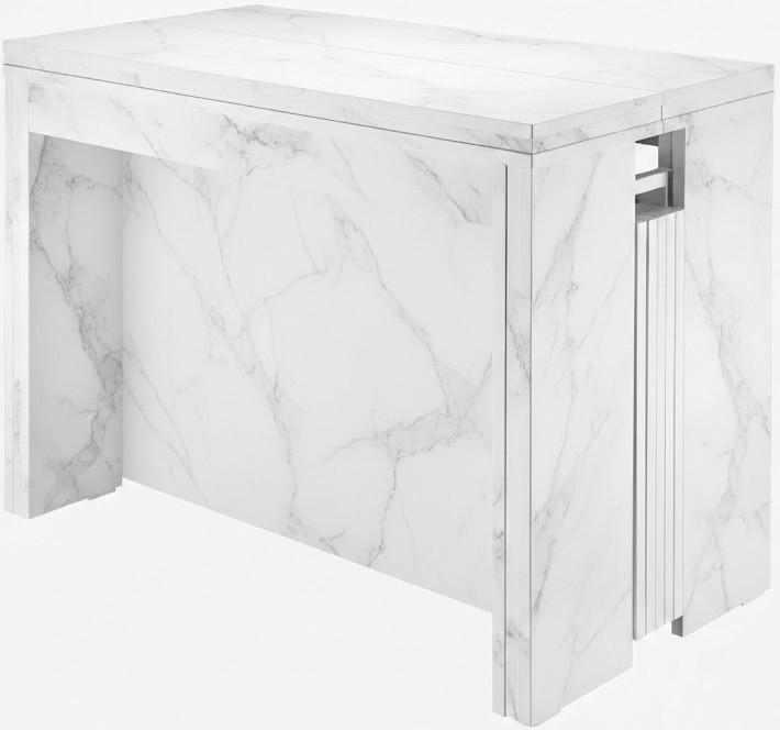 Masa Flat Console 5in1 Marmura Alb