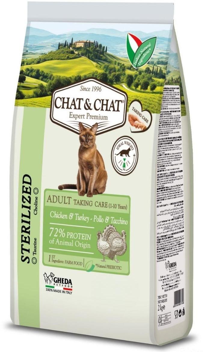 Сухой корм для кошек Gheda Chat&Chat Adult Sterilized White Meat Poulty 14кг