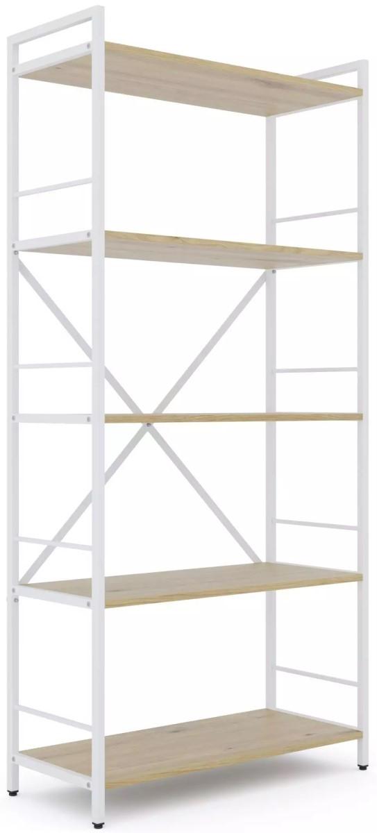 Стеллаж Nex Loft Белый/Дуб Артизан (Коричневый) 5 полок