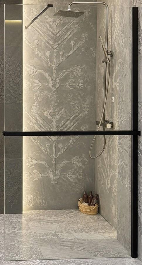 Paravan de dus Linia H2O Lino 900x2000 Negru