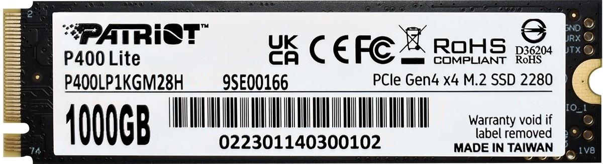 SSD накопитель PATRIOT P400 Lite 1TB (P400LP1KGM28H)