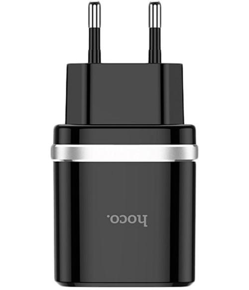 Зарядное устройство для телефона HOCO C12Q + Micro-USB Black