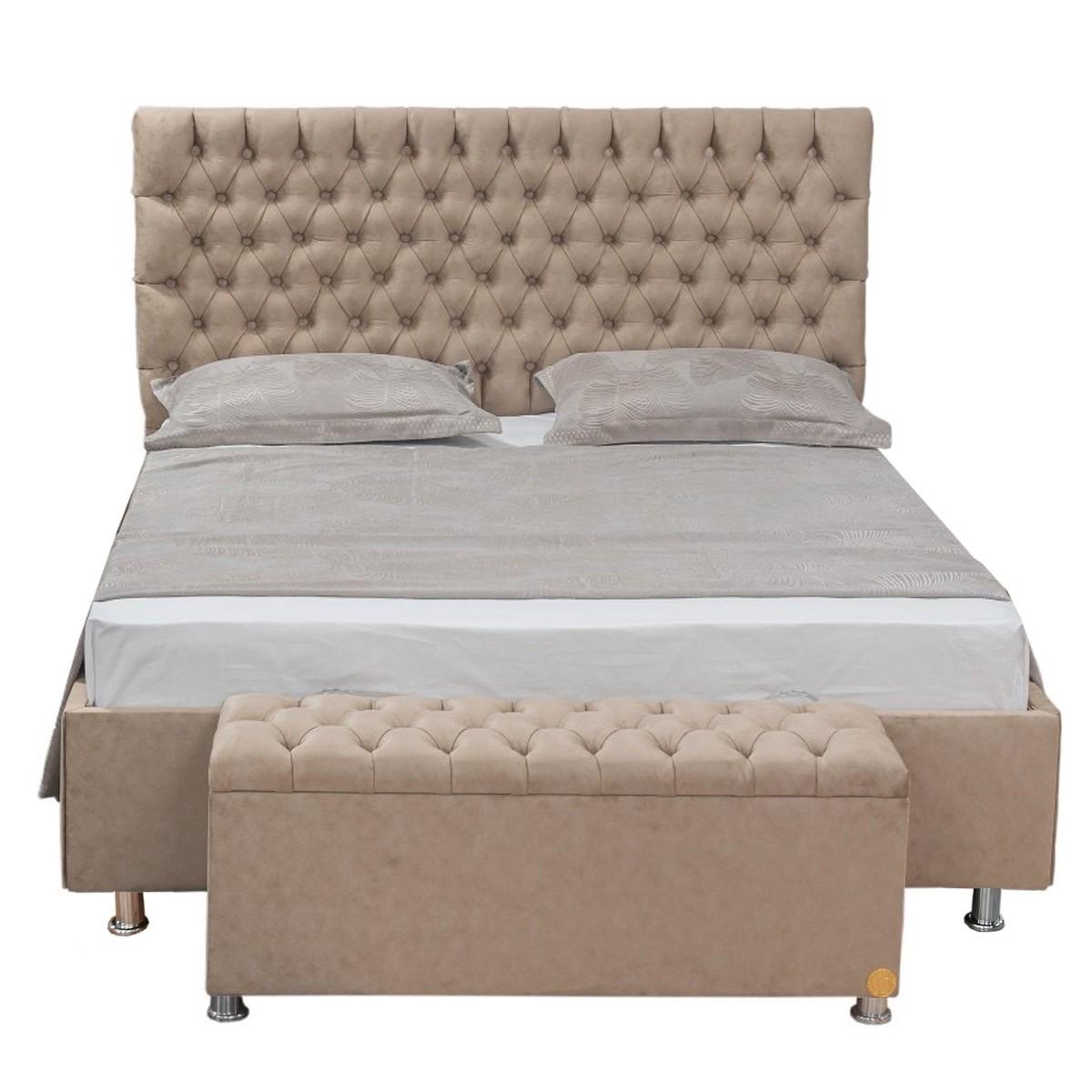 Кровать StarM Button-1 1.4 m Beige