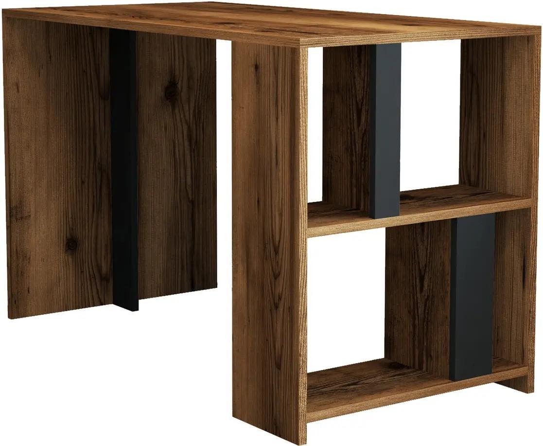 Masa de birou Mirage Meble Lima 120x60 Nuc (Maro)/Antracit (Gri)