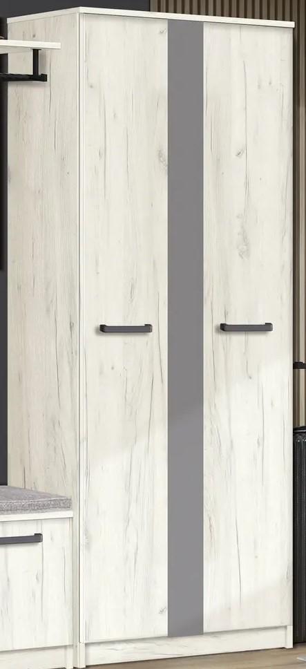 Dulap Modern Karolina 70cm Stejar Craft Alb/Gri Ardezie