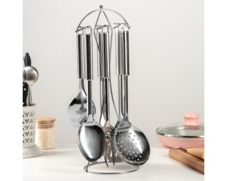 Set ustensile de bucatarie Andrimar Grup set pentru bucatarie pe suport din inox XH00078