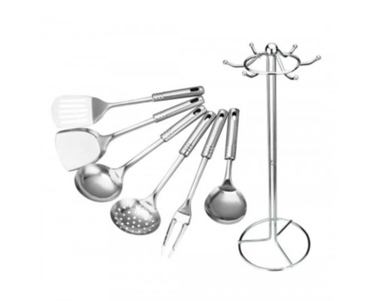 Set ustensile de bucatarie Andrimar Grup set pentru bucatarie pe suport din inox KH32-12-8