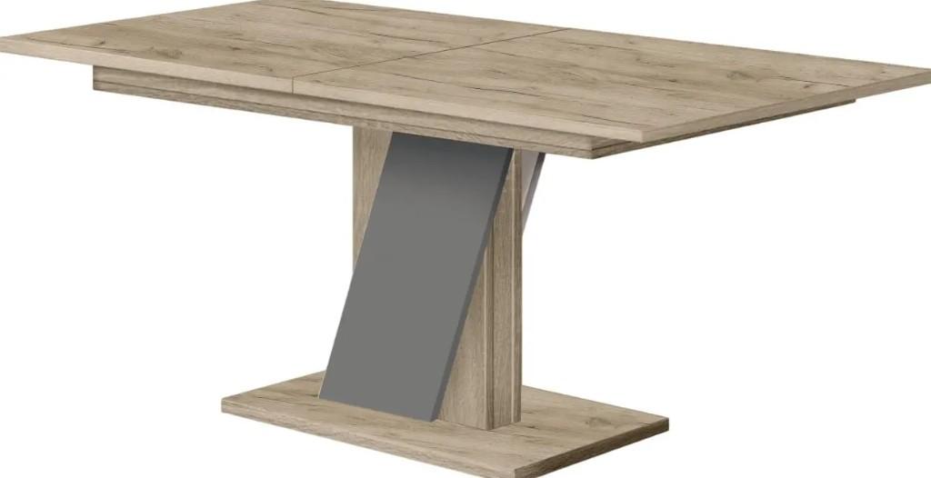 Masa Modern Slider 140/180x80x80 Gri stejar Artizanal/Gri Ardezie