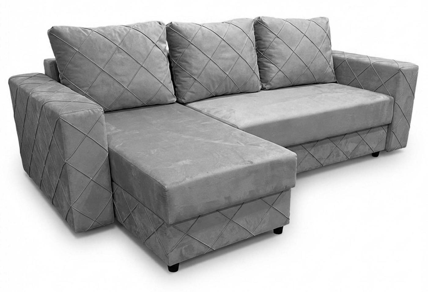 Canapea coltar Aurus Cristal 255x150 cm (tick-tac) Gri