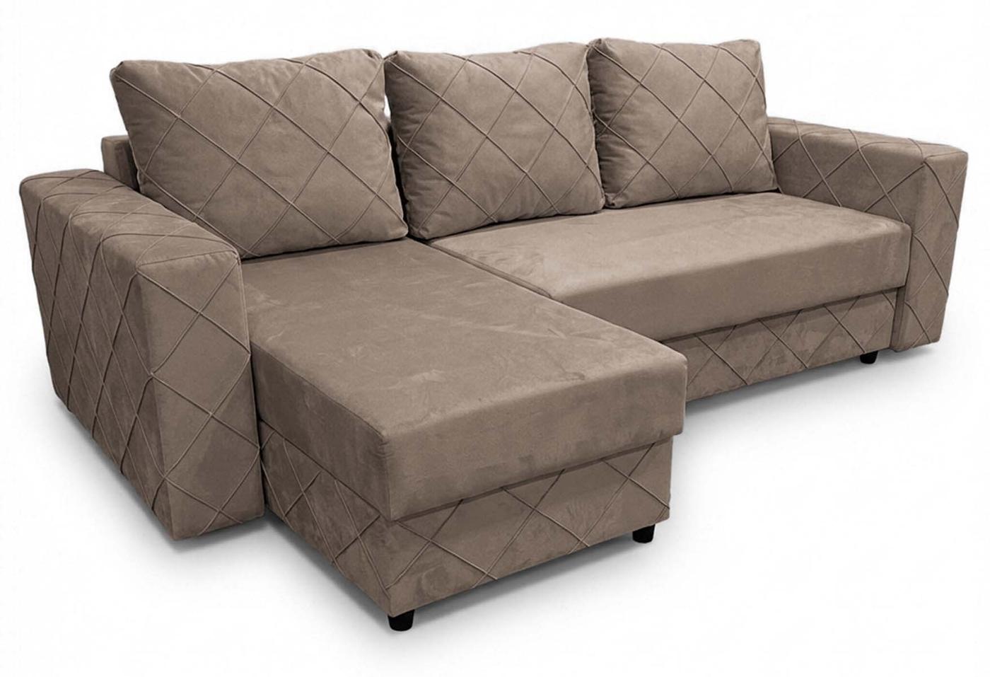 Canapea coltar Aurus Cristal 255x150 cm (tick-tac) Maro Deschis