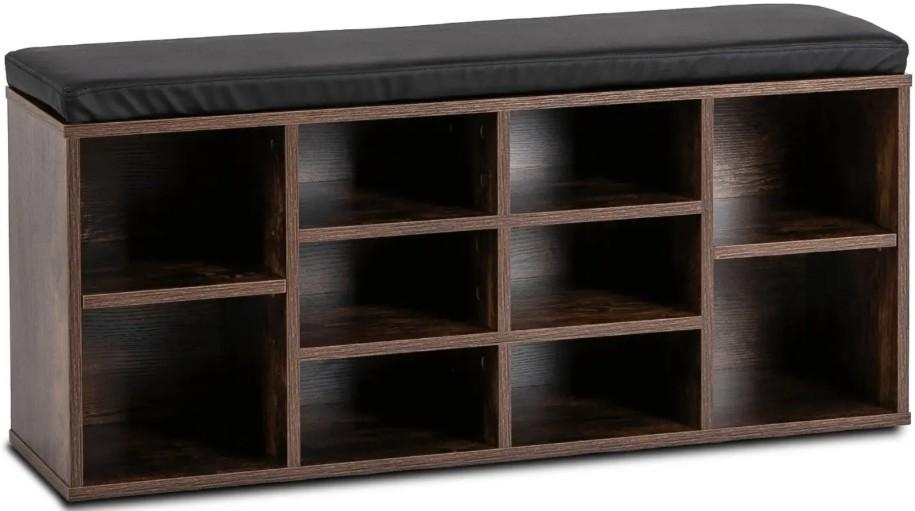 Raft pentru incaltaminte Mebel Elite Axel 104cm Stejar Rustic (Maro)/Negru