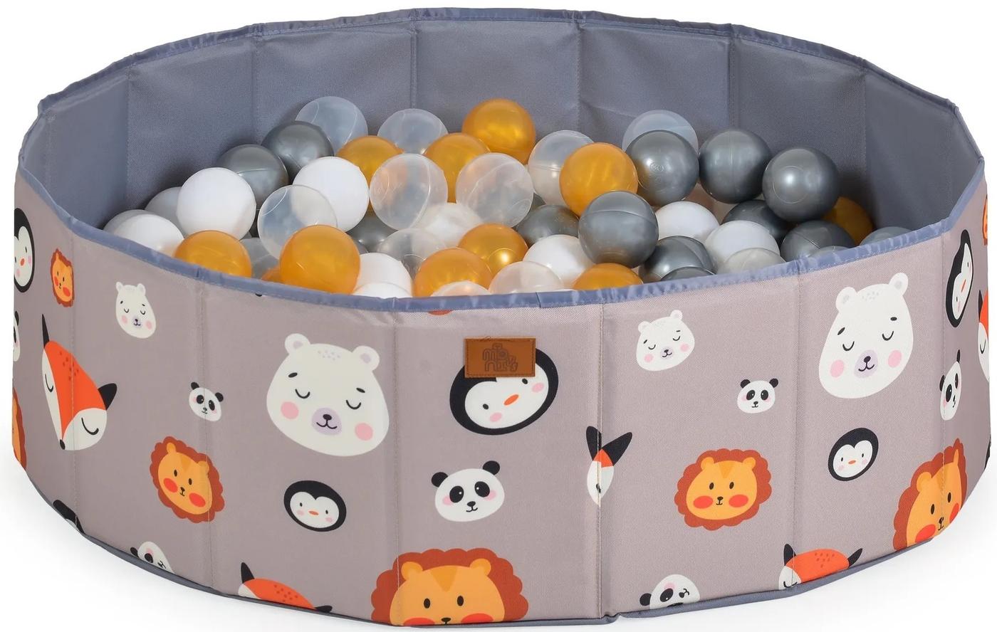 Манеж Moni Melo 90 balls Animals Grey