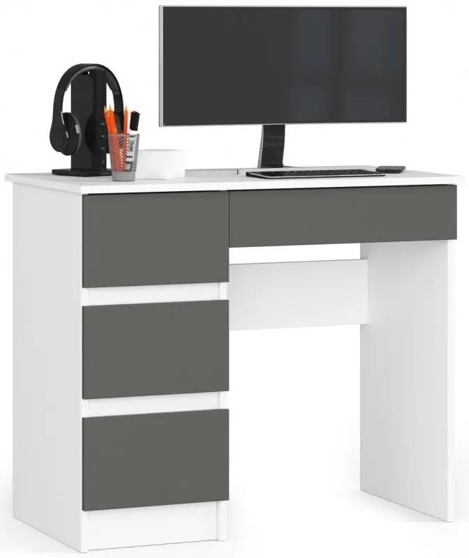 Masa de birou Akord A-7 90 Left White/Graphite Gray