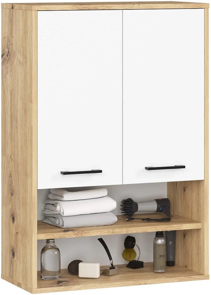 Dulap de baie Akord Fin H934 W64 2D 1P Stejar Artisan (Bej)/Alb