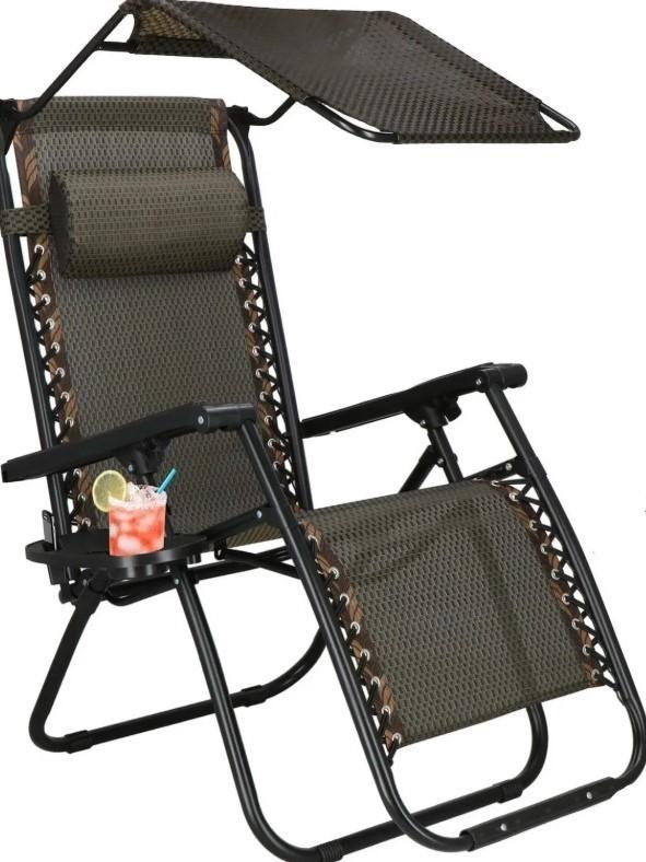 Шезлонг Springos Zero Gravity GC0029 Black/Brown