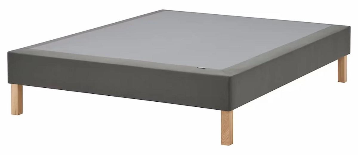 Pat IKEA Lyngor/Burfjord cu picioare 160x200 Gri Inchis