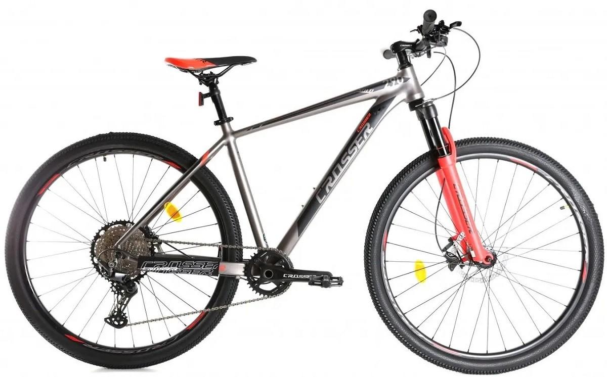 Bicicleta de munte Crosser Solo 29 21 21S Shimano + Hydr Logan Gray/Red