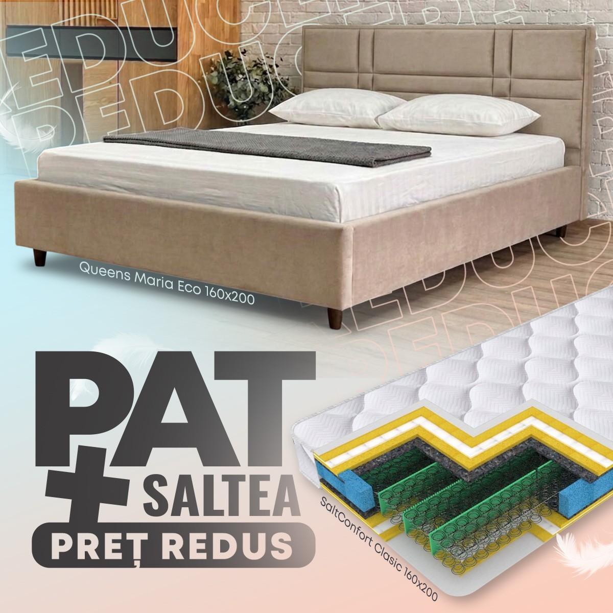 Кровать Queens Maria Eco 160x200 + Матрас Salt Confort Clasic 160x200