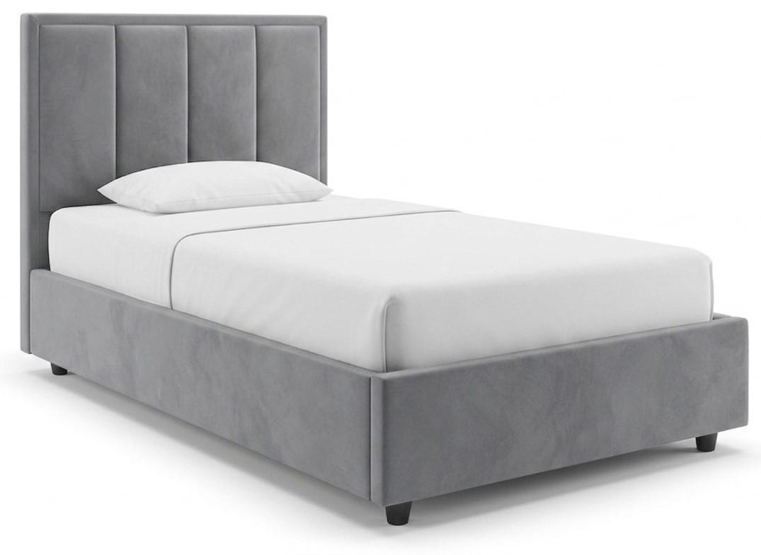 Pat copii Alcantara Pulsar 90x200 Gri Deschis