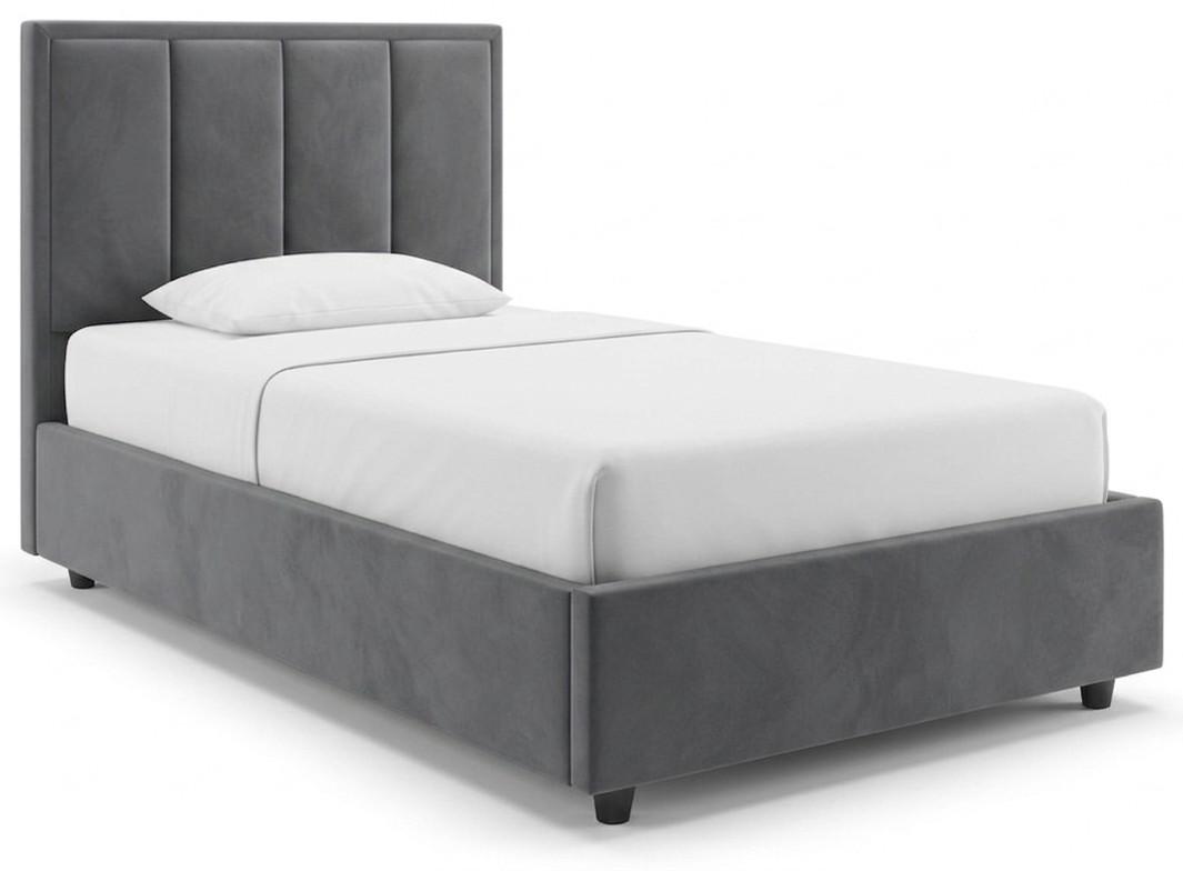 Pat copii Alcantara Pulsar 90x200 Gri Închis