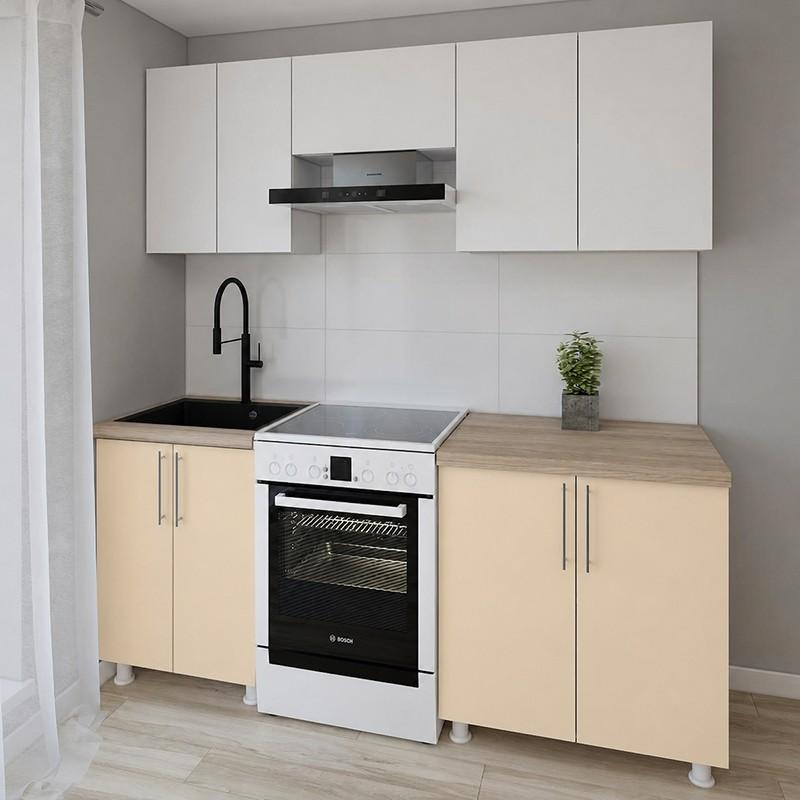 Set mobila bucatarie Smartex K1 200 cm Alb / Ivory