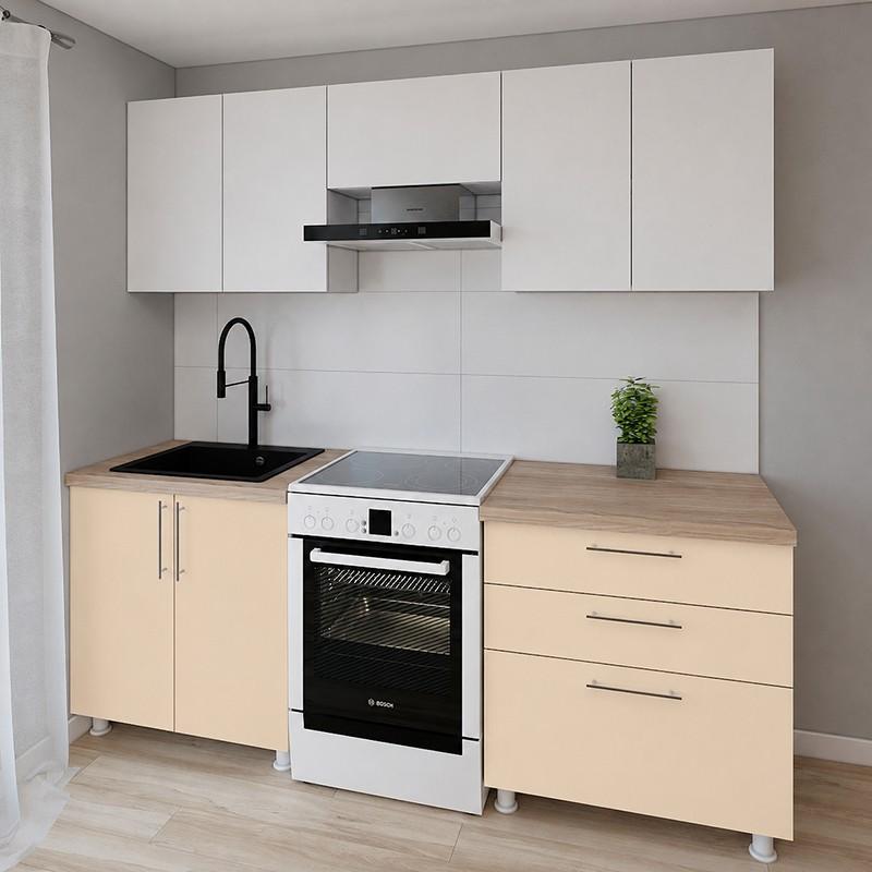 Set mobila bucatarie Smartex K2 220 cm Alb / Ivory