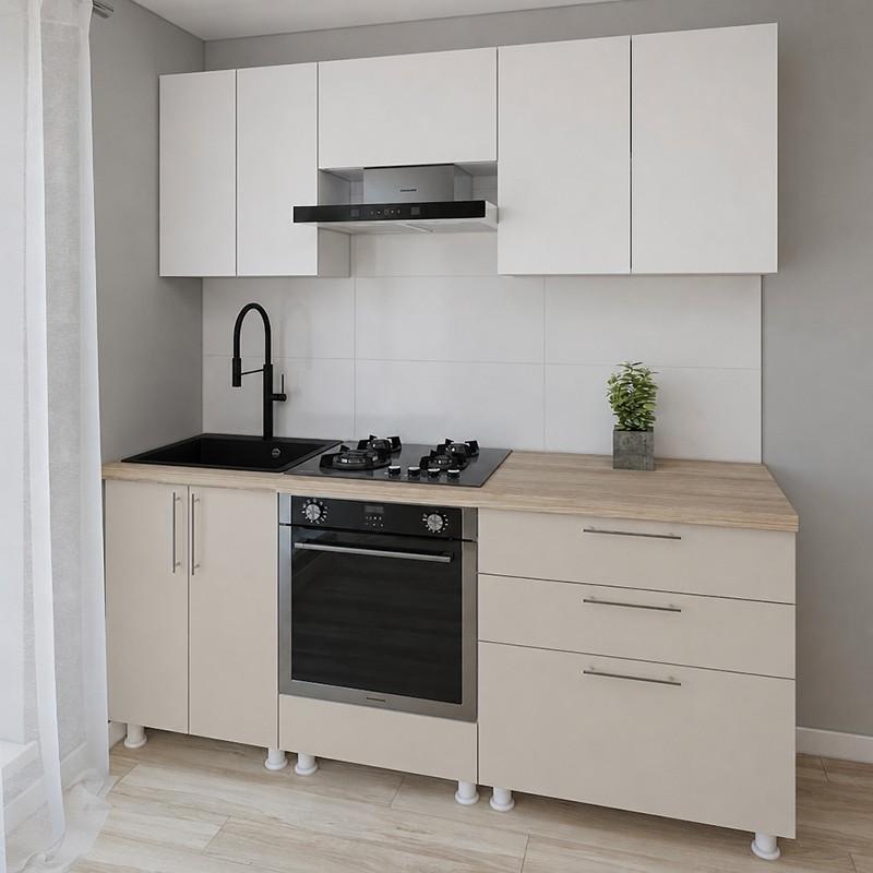 Set mobila bucatarie Smartex K4 200 cm Alb / Cașmir